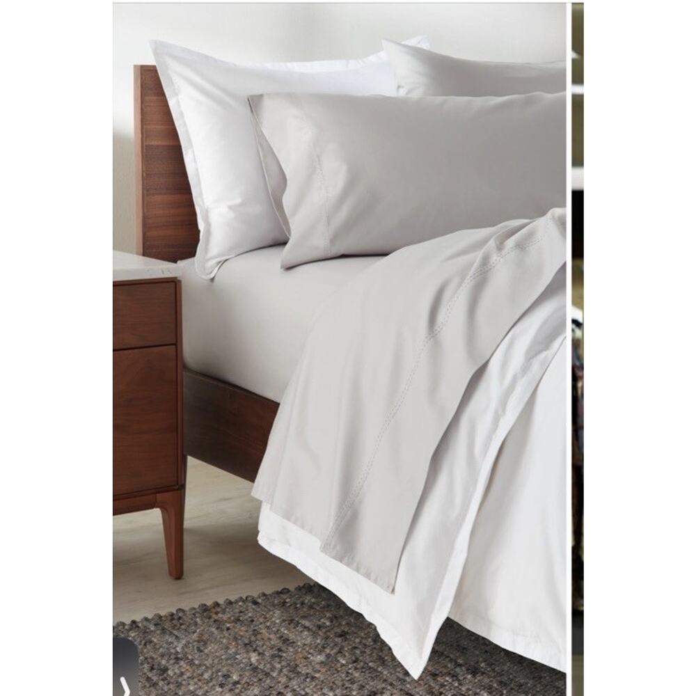 Nordstrom 100% Organic Cotton Grey Fitted Sheet Full Sz NEW